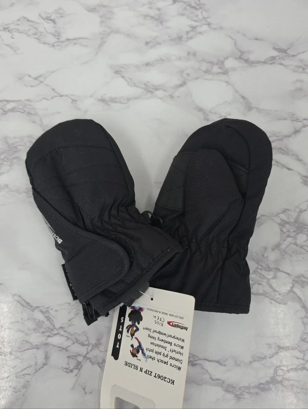 Hotfingers Black Toddler Insulated Mittens Gloves NEW